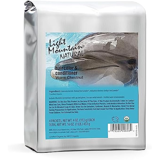 Light Mountain NATURAL BULK HAIR COLOUR AND CONDITIONER, WARM CHESTNUT, 16 0Z. - Image 2